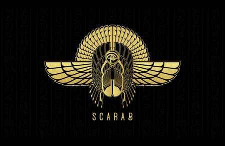 Egyptian Pharaoh Scarab with Horus Wings