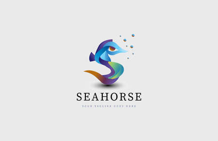 Colorful Seahorse underwater inspiration logoのイラスト素材
