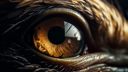 Close up of an eagle's eye. 3D Rendering.の素材