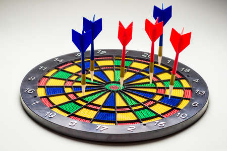 Target, metaphor for success, winner concept, isolated on white background with clipping path, dartの写真素材