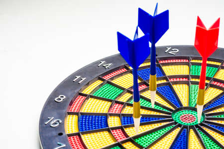 Target, metaphor for success, winner concept, isolated on white background with clipping path, dartの写真素材