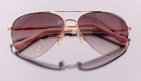 Modern fashionable sunglasses isolated on white background, Glassesの写真素材