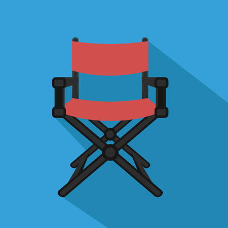Film director chair. Flat design. Vector illustration.のイラスト素材