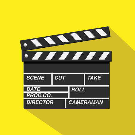Clapper board. Flat design. Vector illustration.のイラスト素材