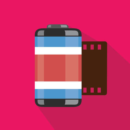 Camera film roll. Flat design. Vector illustration.のイラスト素材