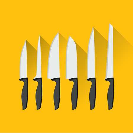 Kitchen knives. Flat design. Vector illustration.のイラスト素材