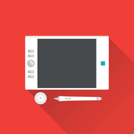 Graphic tablet Flat design. Vector illustration.のイラスト素材