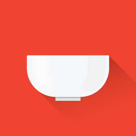 Bowl flat design. Vector illustration. Cooking utensil. Kitchen stuff.のイラスト素材