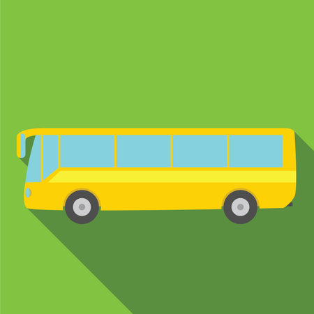 Bus icon. Flat design. Vector illustration.