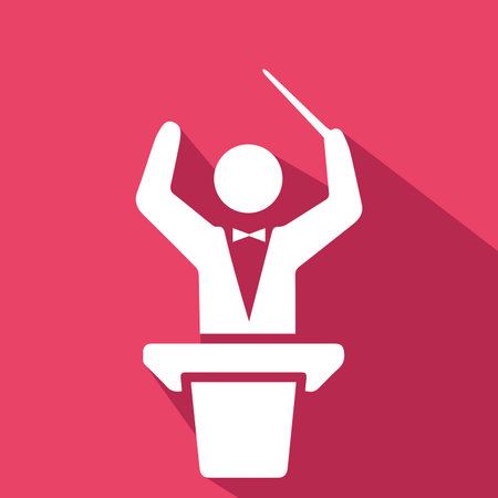 Conductor in orchestra flat design.