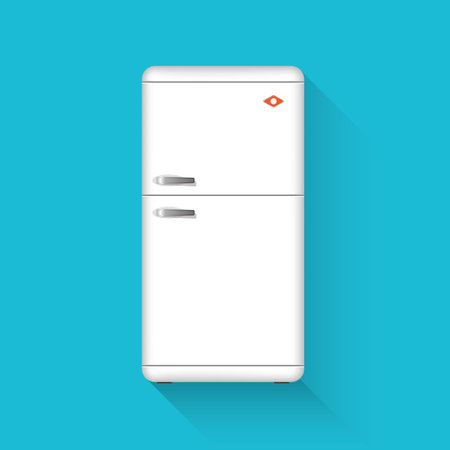 Old fridge icon flat design.のイラスト素材