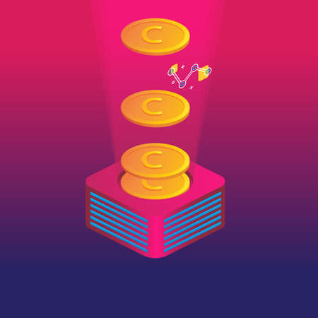 Block chain technology concept. Flat design. Vector illustration.のイラスト素材