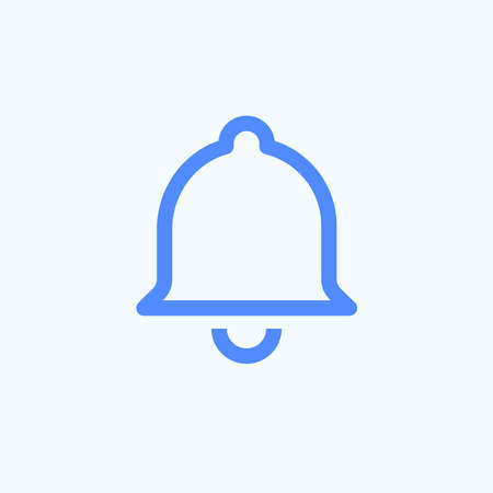 Notification icon for the web user interface design. Round and thin vector illustration of the bell ring.のイラスト素材