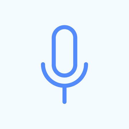 Voice search icon for the e-commerce website. Rounded and thin icon of the vector microphone illustration.のイラスト素材