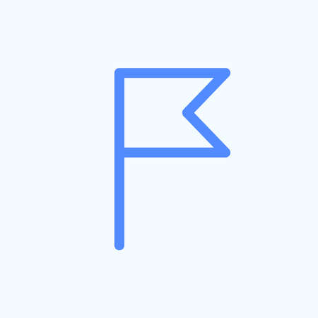 Flag icon for the website UI design.  Round and thing vector illustration of the pin icon.のイラスト素材