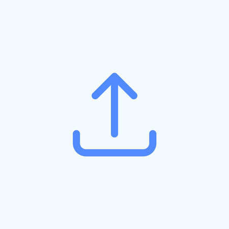 Upload icon for the website design. Rounded and thin vector line icon of the uploading.のイラスト素材
