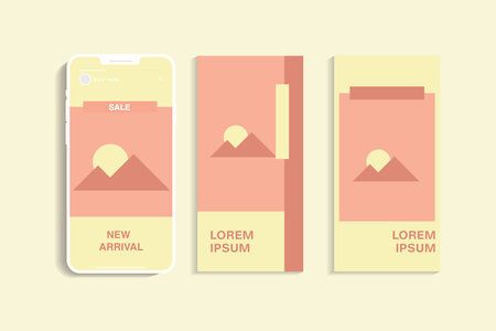 Social media story template and mock-up. Flat design, vector illustration.