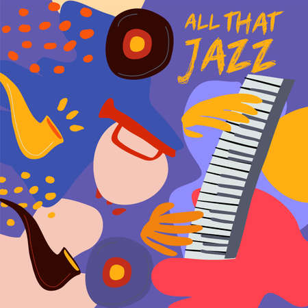 Modern pattern template for cover jazz event, album, tune or posterのイラスト素材