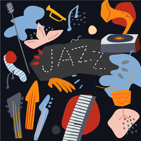 Modern pattern template for cover jazz event, album, tune or posterのイラスト素材