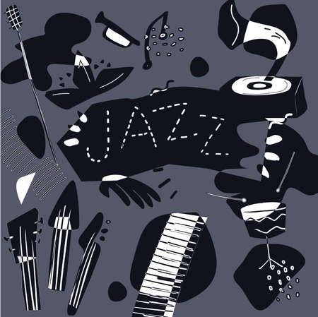 Modern design template for cover jazz event, album, tune or poster vectorのイラスト素材