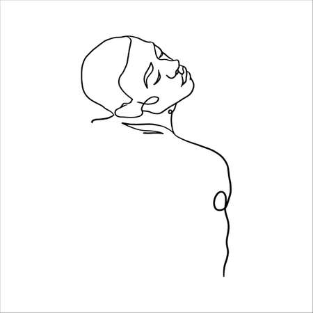 Continuous one line drawing of man turns back. Vector line art romantic male illustrationのイラスト素材