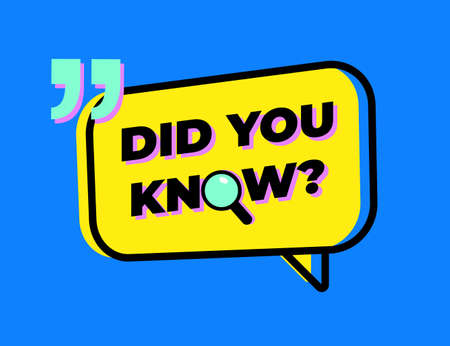 Colorful did you know speech bubble. flat linear minimal style trend modern logotype graphic art design isolated on blue background. concept of message for your information or top tips or hintのイラスト素材