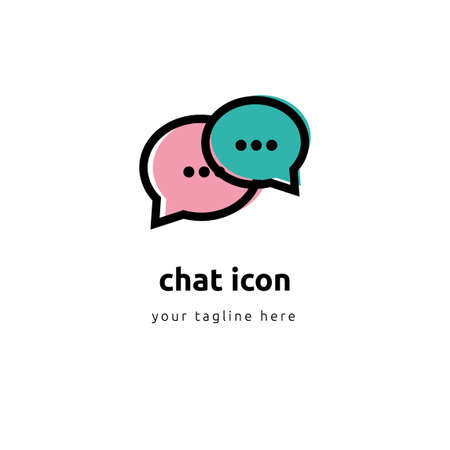 dialog, bubble talk, communication icon outline vector for web blog, appのイラスト素材