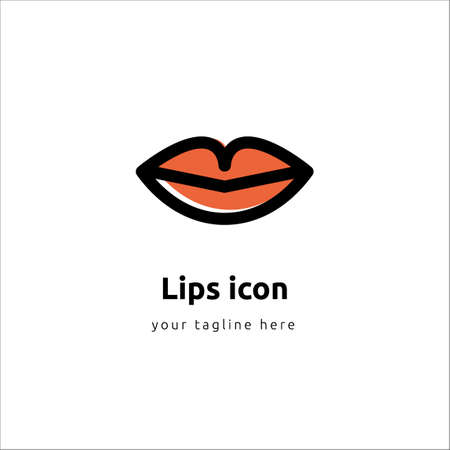 Mouth color flat icon. Single high quality outline symbol of human body for web design or mobile app. Thin line signs of lips for design logo, visit card, etc. Outline pictogram of mouthのイラスト素材