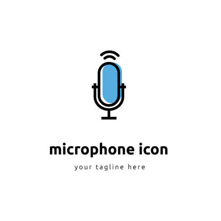 Voice vector icon, Record. Microphone vector icon, web design icon.Recording Studio Symbol. Retro micro iconのイラスト素材