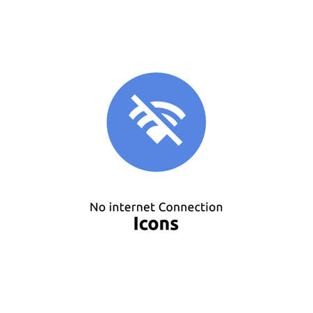 Pictogram sign for no wireless wifi or sign for remote internet access for your design. Blue vector icon isolated on white backgroundのイラスト素材