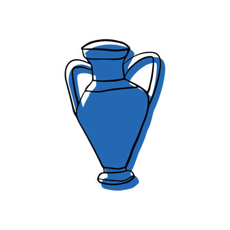 vector doodle ancient Greek vases or pottery on white backgroundのイラスト素材