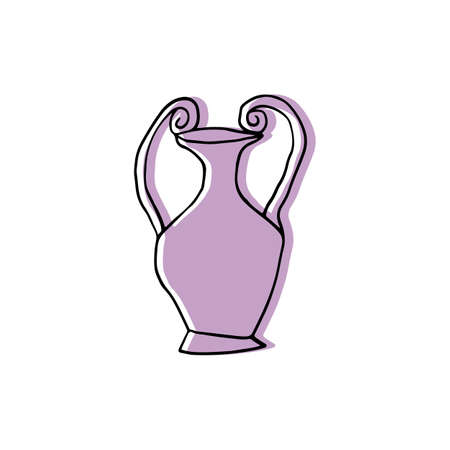 vector doodle ancient Greek vases or pottery on white backgroundのイラスト素材