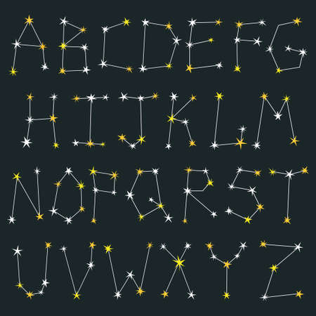 Vector set of letters made from constellationsのイラスト素材