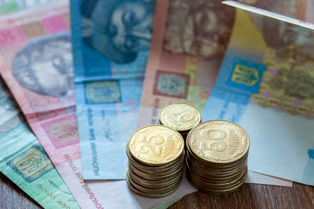 the Ukrainian currency hryvnia.の写真素材