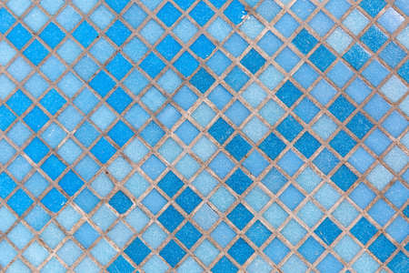 Texture of a wall from a blue tile, a classical pattern for registration of the pool.の写真素材