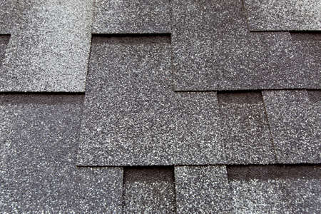 Roofing Shingles black and gray color, roof tile texture.の写真素材