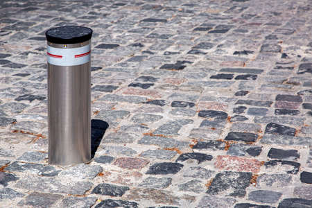 Retractable Electric Bollard Metallic, and hydraulic for the control of road traffic locked up...