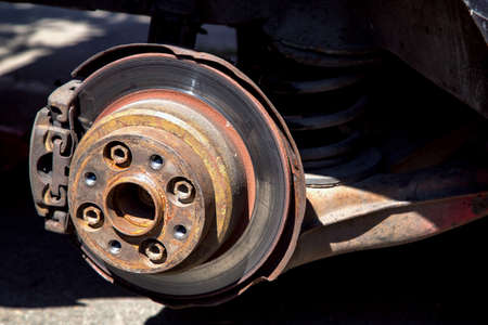 car brake disc with soy-beats without wheels, close-up.の写真素材