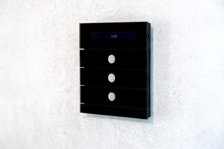 multi function light switch for controlling functions of a smart home with three buttons and a...