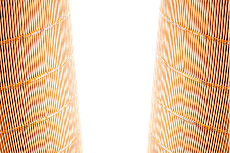 paper orange air filter poster mockup with copy space for text with auto spare part.