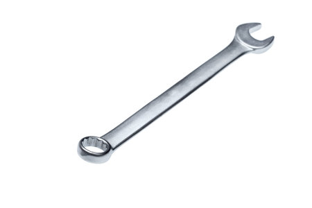 spanner wrench mechanic hand tool isolated on white.