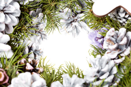 Christmas frame with empty copy space place for text.の写真素材