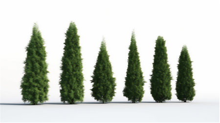thuja set illustration isolated on white background, created with Generative AI Technology.の素材