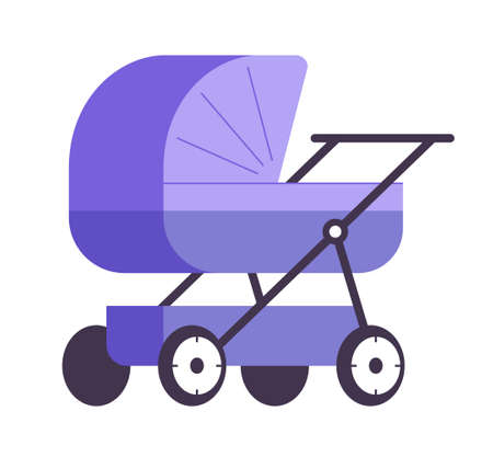 baby stroller violet. vector illustrationのイラスト素材