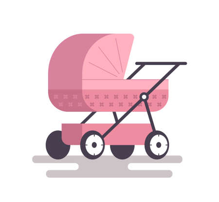 baby stroller pink. vector illustrationのイラスト素材