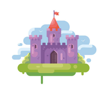 vector illustration of a fairy purple castleのイラスト素材