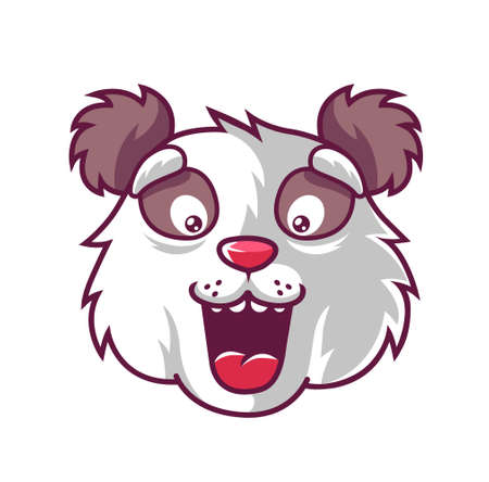 Illustration pour Muzzle fun panda who is pleasantly surprised. vector illustration - image libre de droit