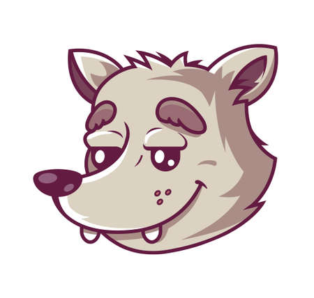 muzzle wolf. cute character who smiles. vector illustration.のイラスト素材