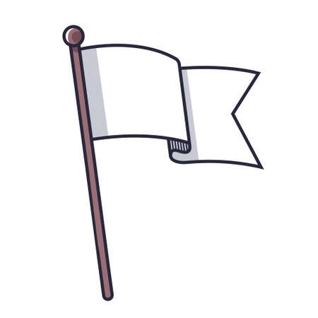 white flag symbol. vector illustrationのイラスト素材