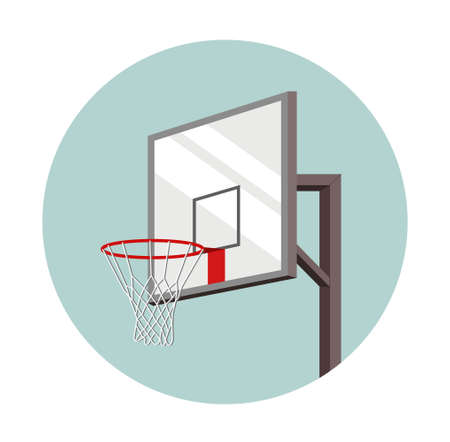 Basketball basket inscribed in a circle. equipment for sports. ball game. vector illustrationのイラスト素材